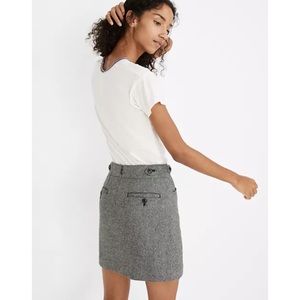 MADEWELL Gray Herringbone Assembly A-Line Mini Skirt